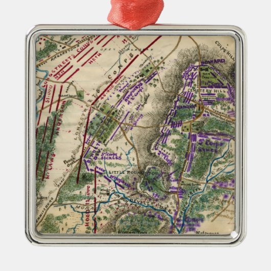 Schlacht von Gettysburg 8 Silbernes Ornament (Vorne)