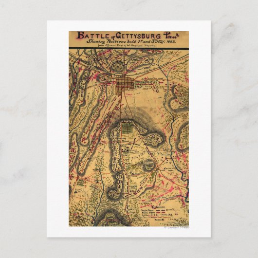 Schlacht von Gettysburg Postkarte (Vorderseite)