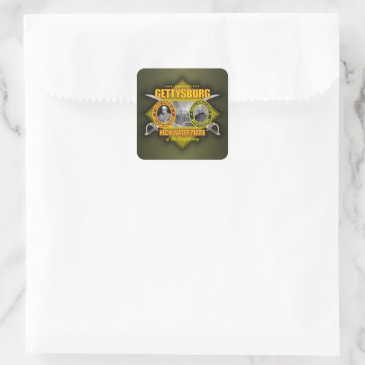Schlacht von Gettysburg Quadratischer Aufkleber (Tasche)