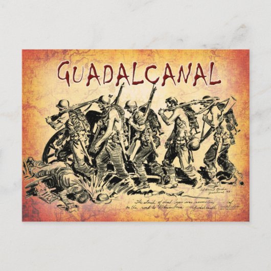 Schlacht von Guadalcanal, 1943 Postkarte (Vorderseite)