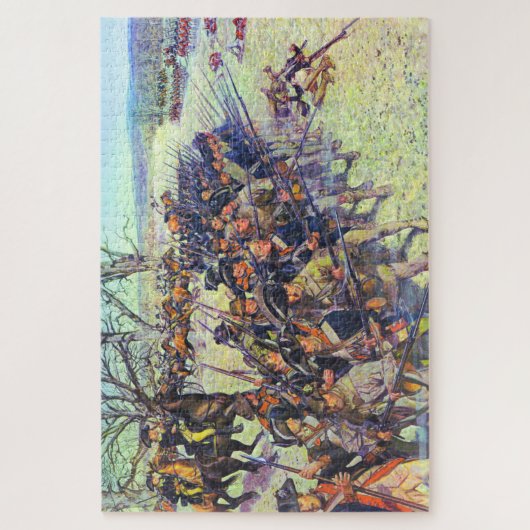 Schlacht von Guilford Courthouse Charles McBarron Puzzle (Vertikal)