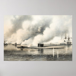 Schlacht von Hampton Road - Monitor und Merrimack Poster