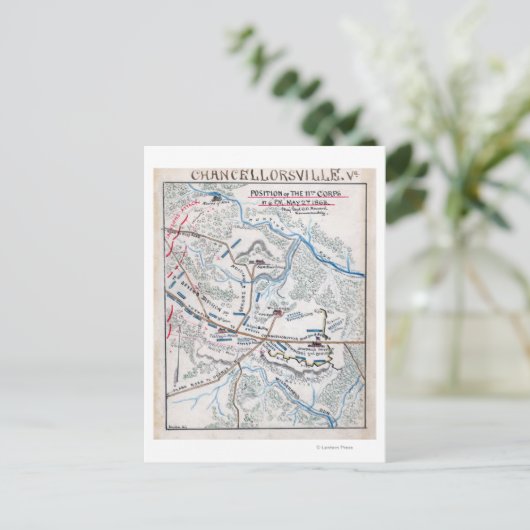 Schlacht von Kanzlerorsville 3 Postkarte (Stehend Vorderseite)