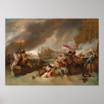 Schlacht von La Hogue - Benjamin West Fine Art Pos