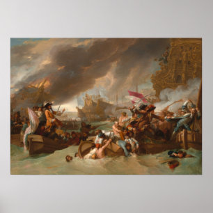 Schlacht von La Hogue - Benjamin West Fine Art Pos Poster