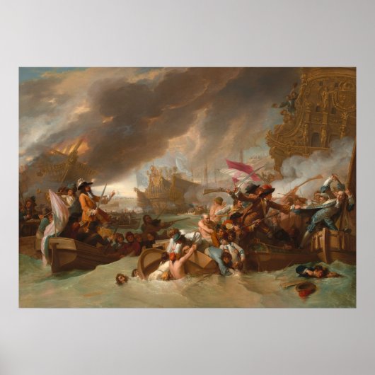 Schlacht von La Hogue - Benjamin West Fine Art Pos Poster (Vorne)