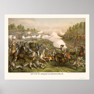 Schlacht von Opequan durch Kurz und Allison 1864 Poster