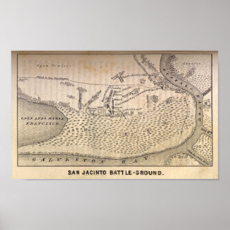 Schlacht von San Jacinto Karte Poster