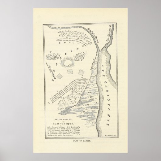 Schlacht von San Jacinto Karte Poster (Vorne)