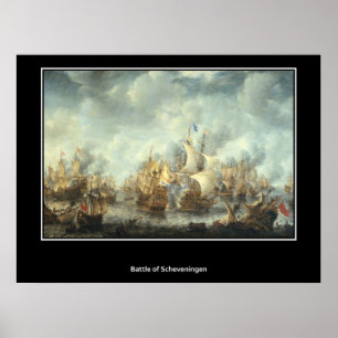 Schlacht von Scheveningen 1653 Vintage Poster