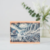 Schlacht von Stiklestad in der Zeichnend Pastelhal Postkarte (Stehend Vorderseite)