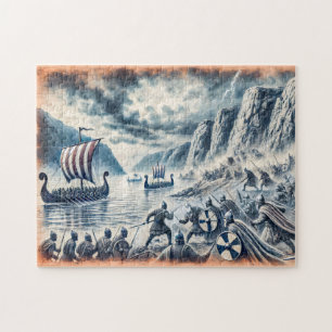 Schlacht von Stiklestad in Pastellkreidezeichnung Puzzle