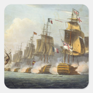 Schlacht von Trafalgar am 21. Oktober 1805 von ' Quadratischer Aufkleber