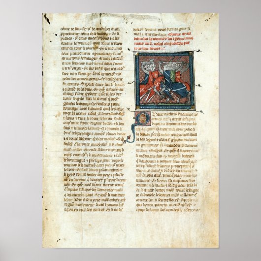 Schlacht zwischen Rittern, von 'Roman d'Artus' Poster (Vorne)