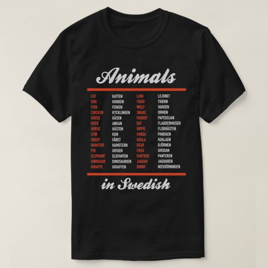 Schlachtblatt für Tiere in schwedischer Sprache T-Shirt (Design vorne)
