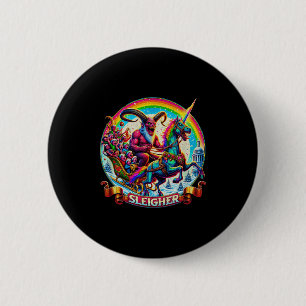 Schlächter Krampus Einhorn Dämon Horror Weihnachte Button