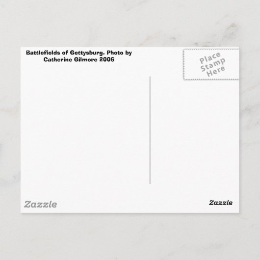 Schlachtfelder von Gettysburg Postkarte (Rückseite)