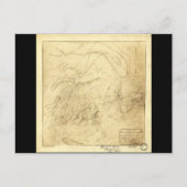 Schlachtfelder von Manassas Map 21. Juli 1861 Postkarte (Vorderseite)