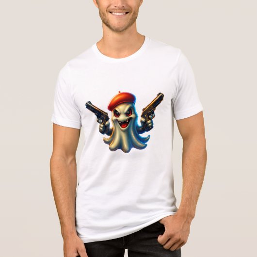 Schlachtfertiges Ghost-T-Shirt - Gewächter Cartoon Tri-Blend Shirt (Vorderseite)