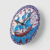 Schlachtschiff alt runde wanduhr (Winkel)