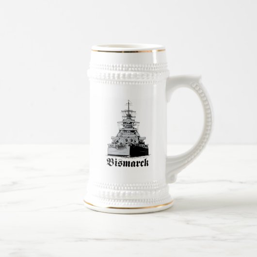 Schlachtschiff Bismarck Stein Bierglas (Rechts)