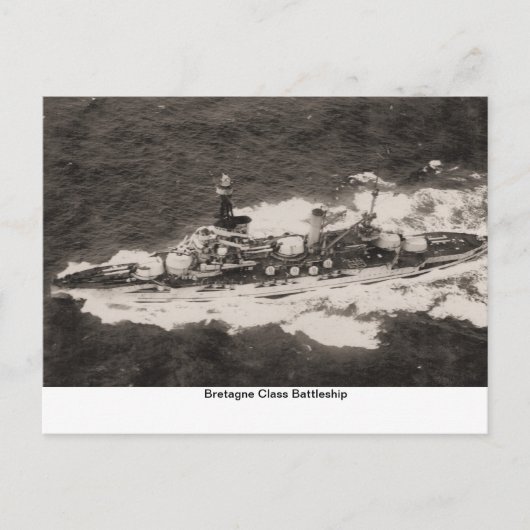 Schlachtschiff der Bretagne-Klasse, Baujahr 1913 Postkarte (Vorderseite)