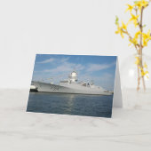 Schlachtschiff in Boston Harbour Grußkarte Karte (Gelbe Blume)