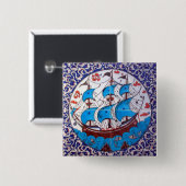 Schlachtschiff-Muster/Fliesen-Kunst Button (Vorne & Hinten)