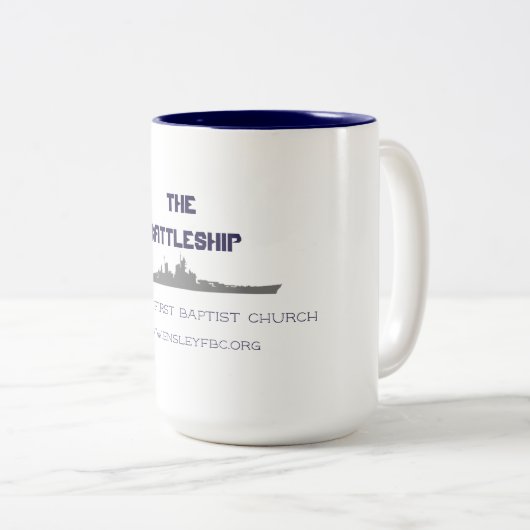 Schlachtschiff-Tasse! Unterstützung EFBC! Zweifarbige Tasse (VorderseiteRechts)