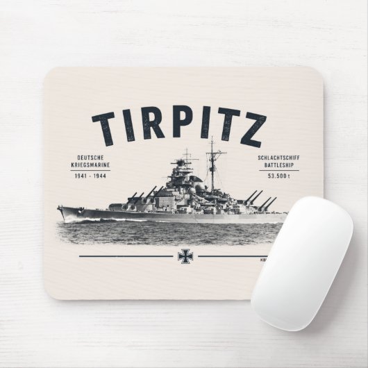 Schlachtschiff Tirpitz Mauspad (Mit Mouse)