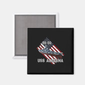 Schlachtschiff Uss Alabama Bb-60 & Kampfkrieg Magnet (Vorderseite/Rückseite)