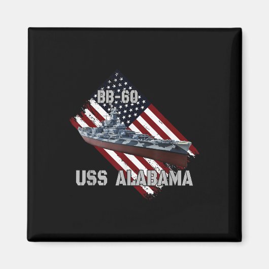 Schlachtschiff Uss Alabama Bb-60 & Kampfkrieg Magnet (Vorne)