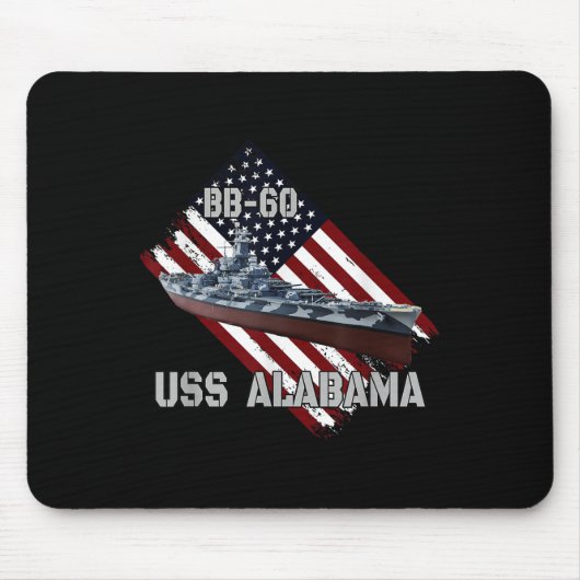 Schlachtschiff Uss Alabama Bb-60 & Kampfkrieg Mousepad (Vorne)