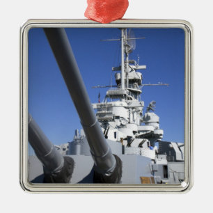 Schlachtschiff USS Alabama im Battleship Memorial Silbernes Ornament