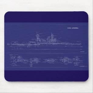 Schlachtschiff USS Arizona Blaupause Mousepad