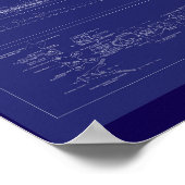 Schlachtschiff USS Arizona Blaupause Poster (Ecke)