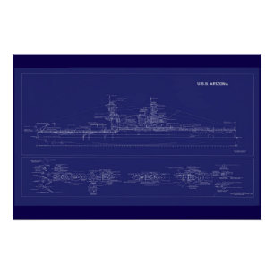 Schlachtschiff USS Arizona Blaupause Poster