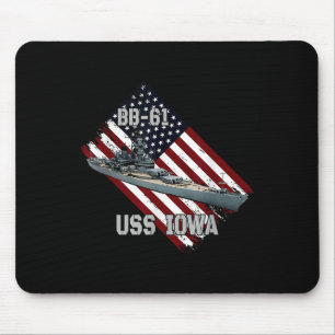 Schlachtschiff Uss Iowa & Kampfkriegsbb-61 Vet Mousepad