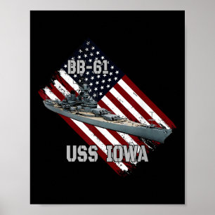 Schlachtschiff Uss Iowa & Kampfkriegsbb-61 Vet Poster