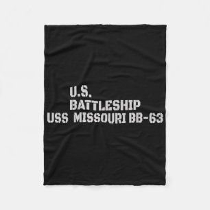 Schlachtschiff Uss Missouri Bb-63 Kriegsveteran Fa Fleecedecke