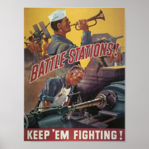 Schlachtstationen ~ Behalt 'Em Fighting Poster
