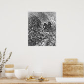 Schlachtszene, Illustration von "Orlando Furioso" Poster (Küche)