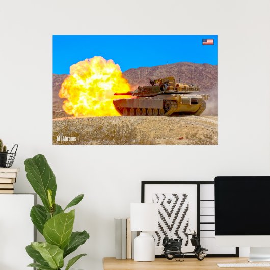 SCHLACHTTANK - Abrams M1 Poster (Heimbüro)