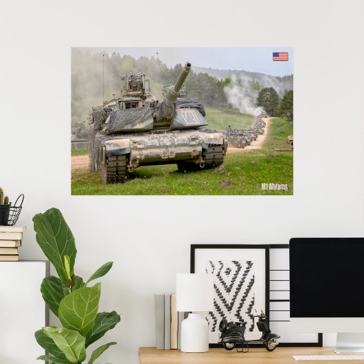 SCHLACHTTANK - Abrams M1 Poster (Heimbüro)
