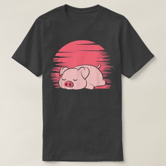 Schlachtung Schweinefleisch Bauer Lazy Piggy T-Shirt (Design vorne)
