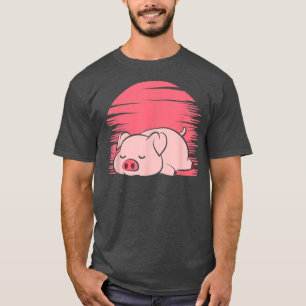 Schlachtung Schweinefleisch Bauer Lazy Piggy T-Shirt