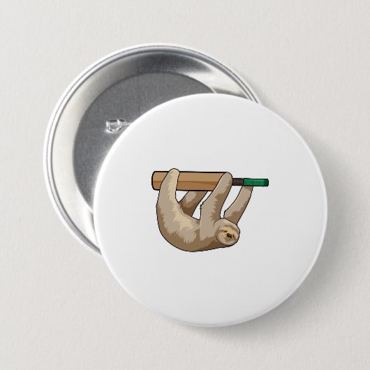 Schlacke am Cricket mit Cricket-Schläger Button (Vorne & Hinten)