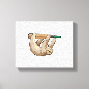 Schlacke am Cricket mit Cricket-Schläger Leinwanddruck