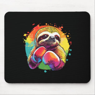 Schlacke in Boxhandschuhen Regenbogenuntergrund Mousepad