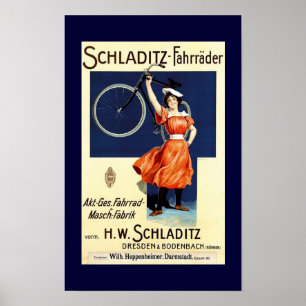 Schladitz-Fahrräder Vintages Fahrrad-Plakat Poster